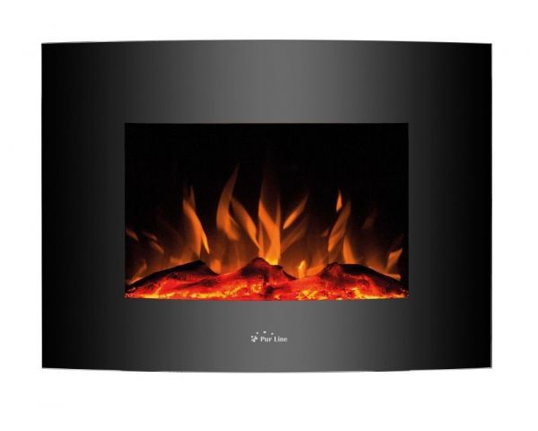 Chimenea ElÃ©ctrica de suelo o pared con cristal curvo