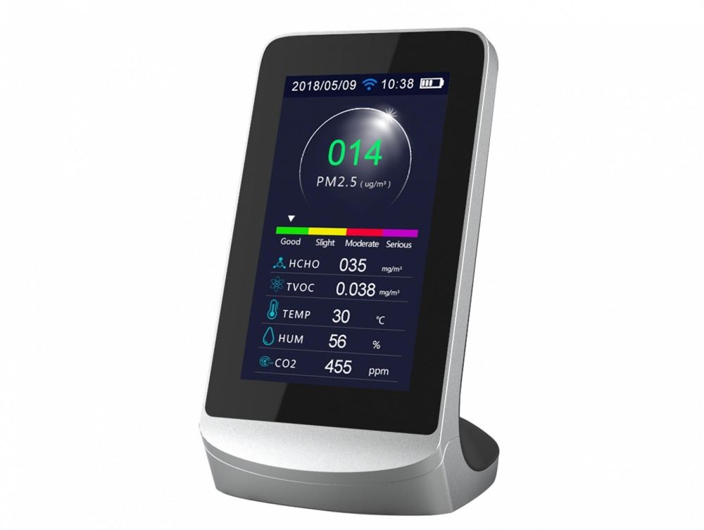 Medidor de la calidad del aire con sensor PM2.5 y PM1.0 WIFI y 8 funciones